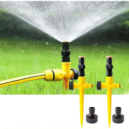 Rotating Garden Sprinkler with Adjustable Spray Settings and Ground Insert Base