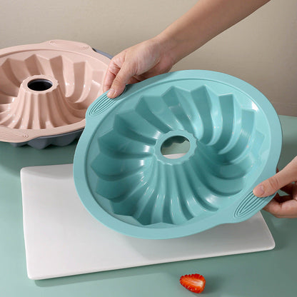 Silicone Cake Mold with Textured Pattern Design and Nonstick Release