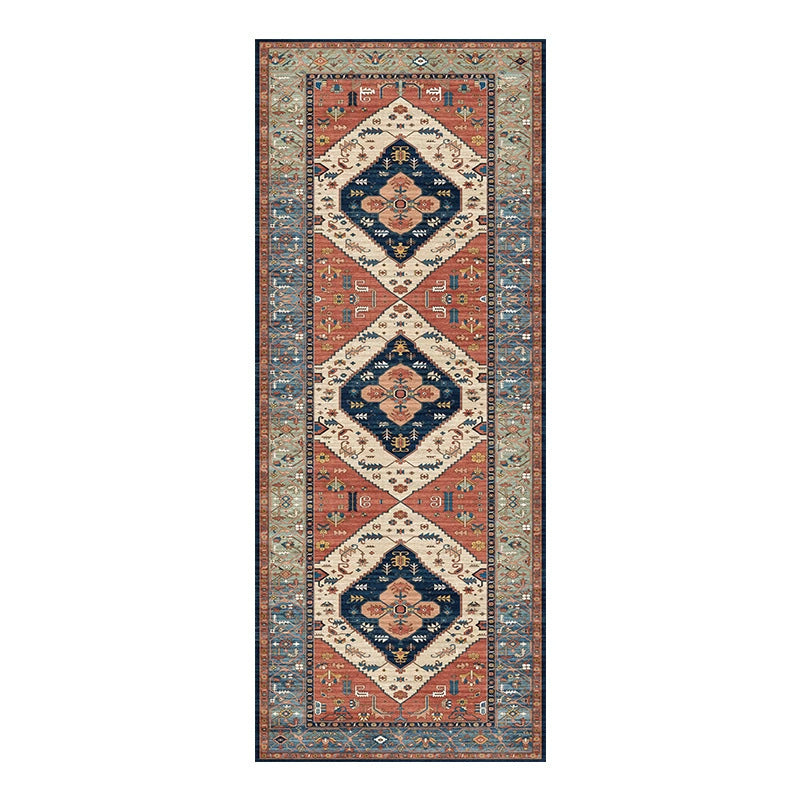 Vintage Pattern Runner with Non-Slip Backing and Machine Washable Fibers