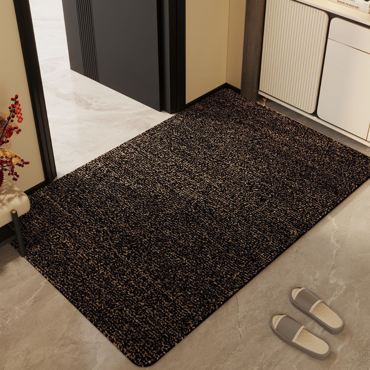 Plush Fiber Indoor Mat, Machine Washable