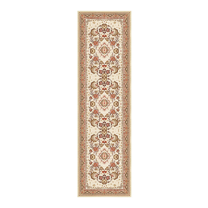 Vintage Pattern Runner with Non-Slip Backing and Machine Washable Fibers