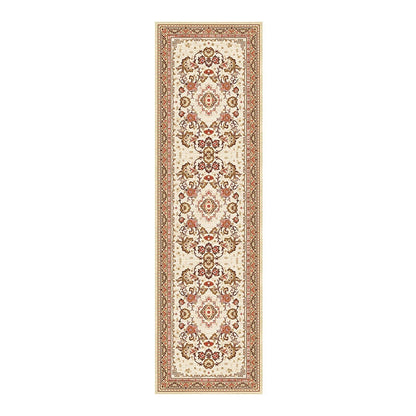 Vintage Pattern Runner with Non-Slip Backing and Machine Washable Fibers