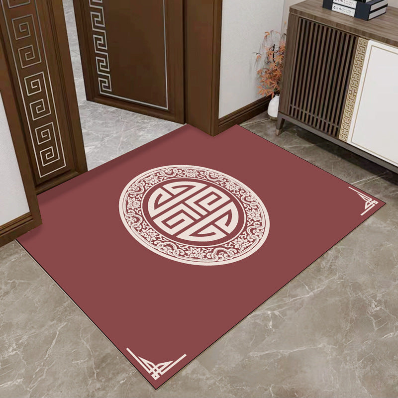 Floral Floor Mat with Indoor Outdoor Use and Spot Clean Maintenance