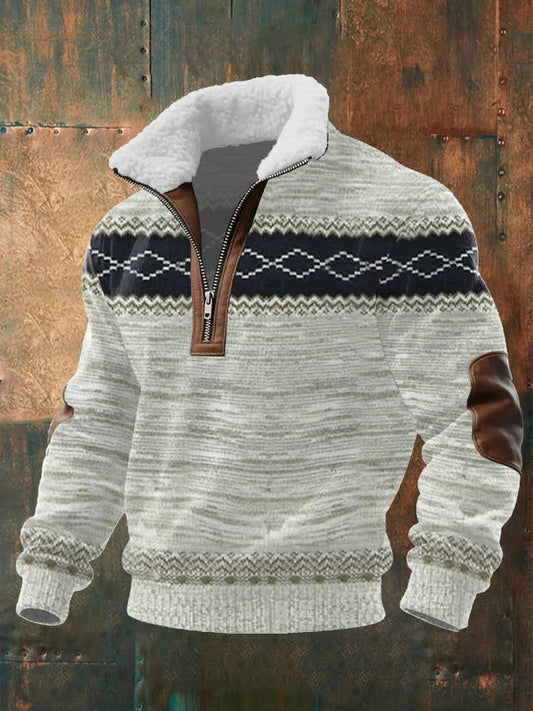 Hudson Sherpa-Lined Knit Sweater
