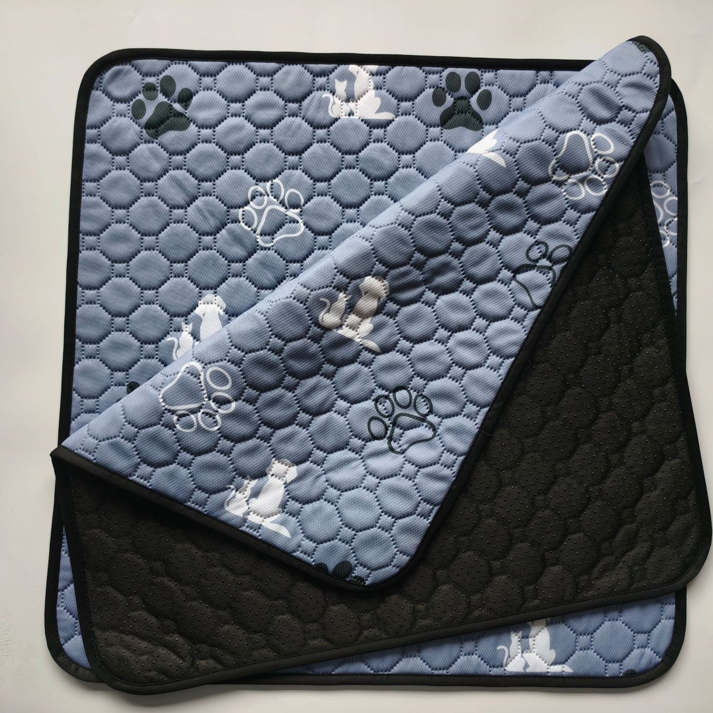 Quilted Pet Mat with Non Slip Backing and Machine Washable Fabric