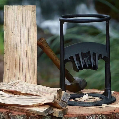Manual Cast Iron Wood Splitter with Wedge Design for Firewood Logs