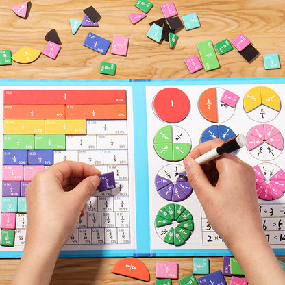 Hands-On Fraction Learning Book with Magnetic Pieces and Visual Color Guide