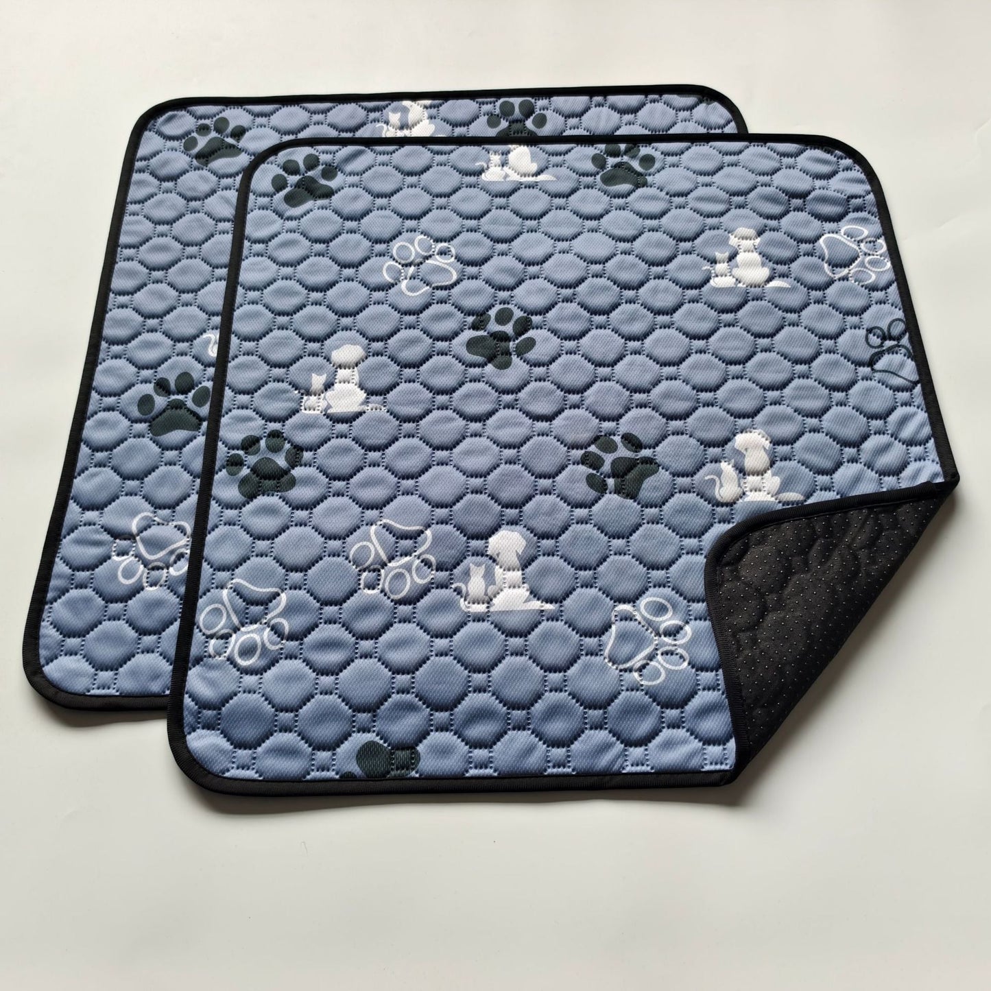 Quilted Pet Mat with Non Slip Backing and Machine Washable Fabric