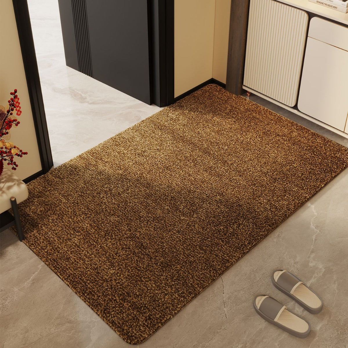 Plush Fiber Indoor Mat, Machine Washable