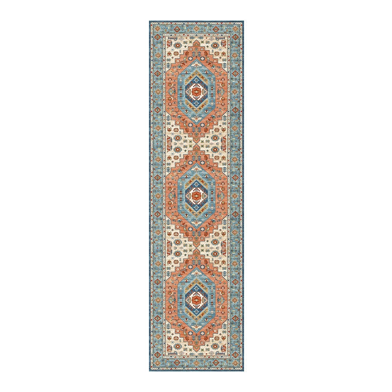 Vintage Pattern Runner with Non-Slip Backing and Machine Washable Fibers