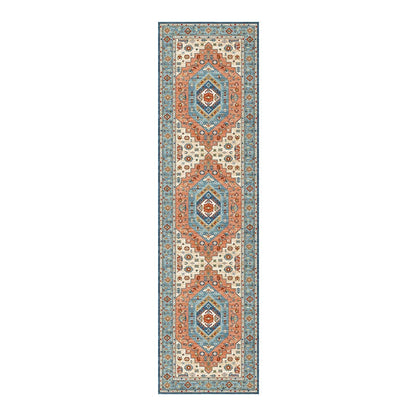 Vintage Pattern Runner with Non-Slip Backing and Machine Washable Fibers