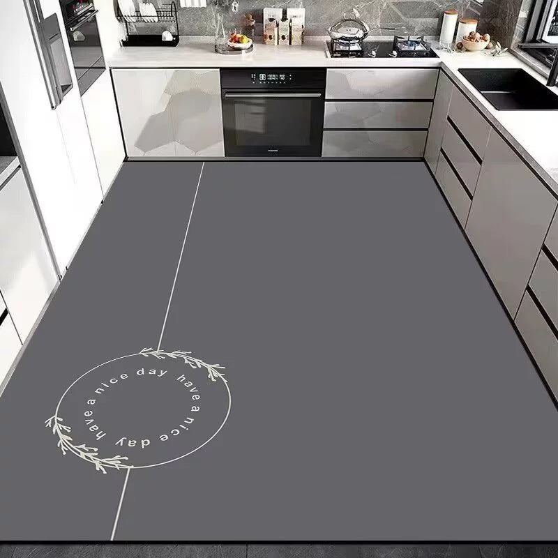 Cushioned Kitchen Floor Mat with Floral Pattern and Non Slip Backing