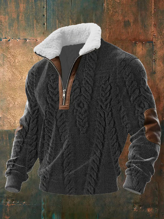 Michael Sherpa-Lined Quarter-Zip Sweater