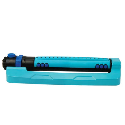 Oscillating Lawn Sprinkler with 18 Nozzle Heads and Adjustable Spray Patterns, 4500 Sq Ft Coverage