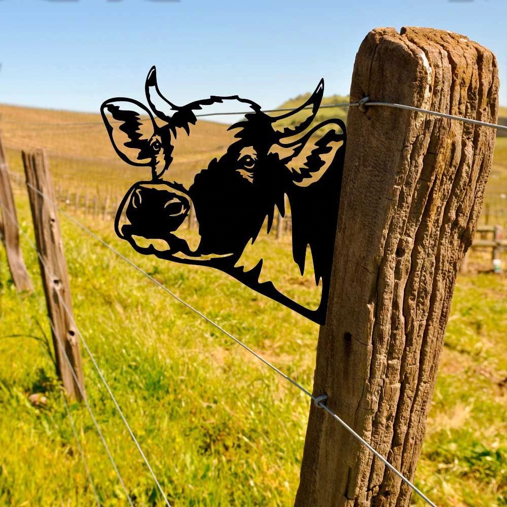 Metal Peeping Animal Yard Ornament with Varnish Coating and Rust Resistance