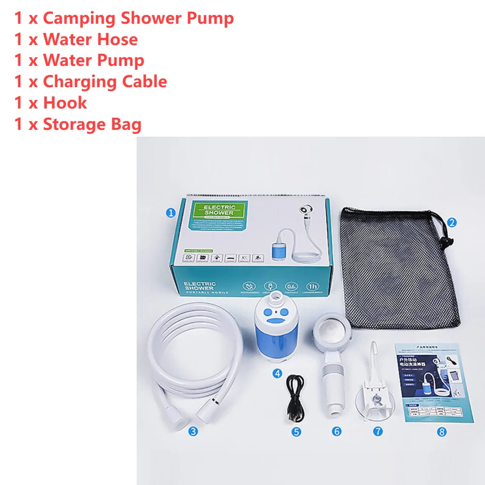 Rechargeable Camping Shower Pump 4000mAh Digital Display