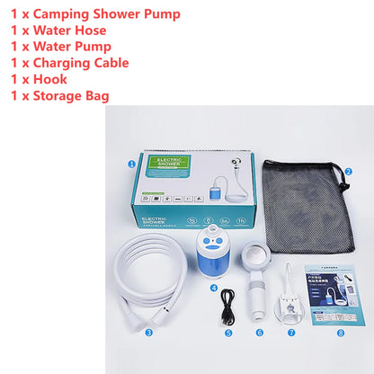 Rechargeable Camping Shower Pump 4000mAh Digital Display