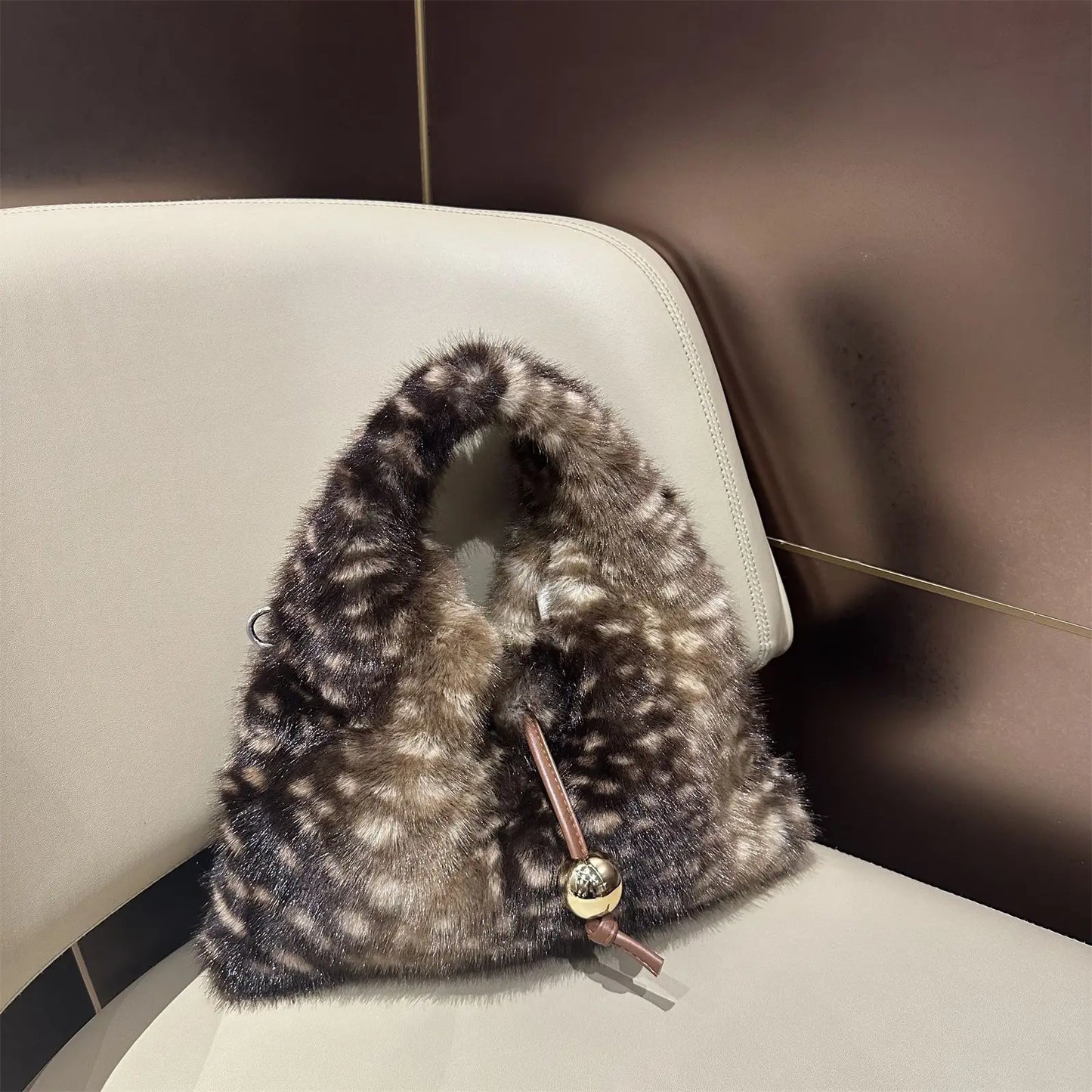 Luna Deer Pattern Faux Fur Bag