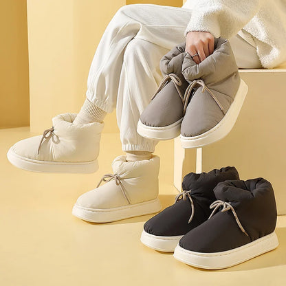 Lace-up Plush Booties