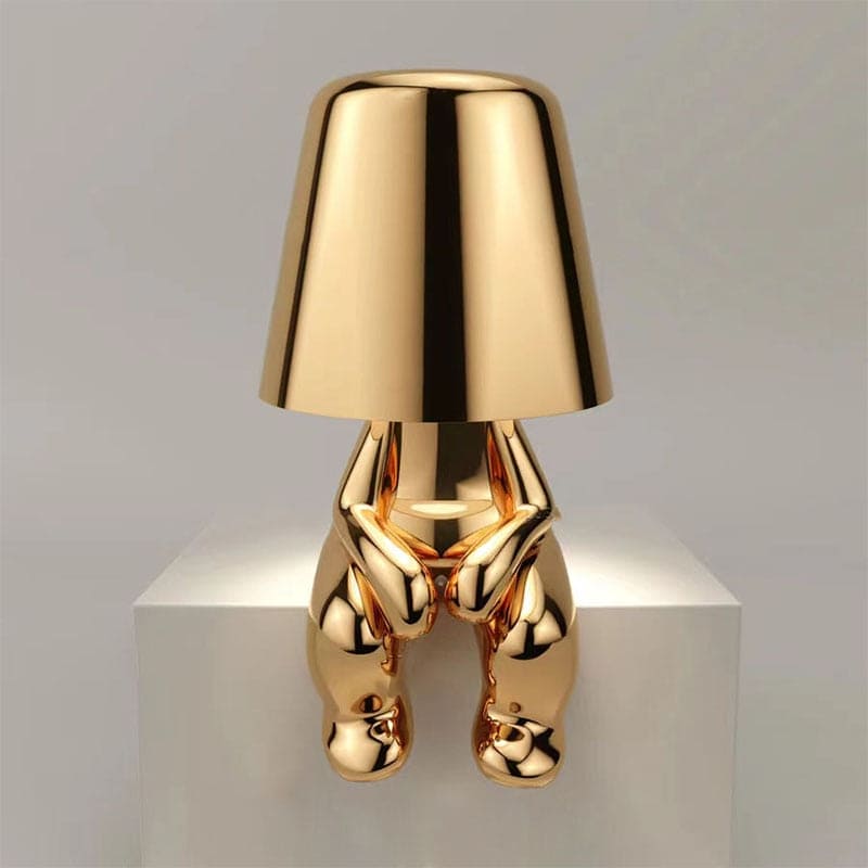Rechargeable Table Lamp with Integrated LED Bulb and Metal Base, 30cm Height