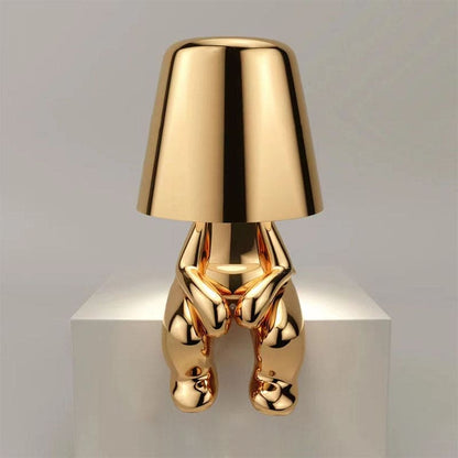 Rechargeable Table Lamp with Integrated LED Bulb and Metal Base, 30cm Height