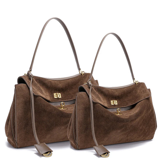 Bella Suede Leather Tote Bag