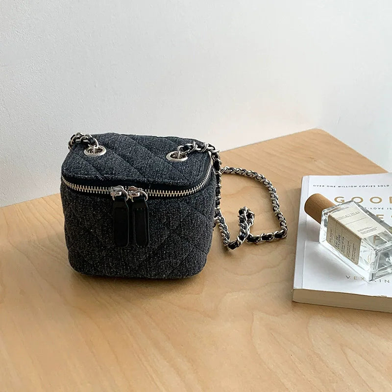 Bella Denim Chain Crossbody Bag