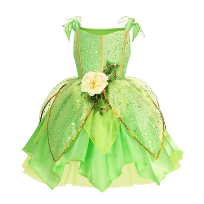 Cartoon Print Sleeveless Dress with Applique Accents and Mid Calf Length