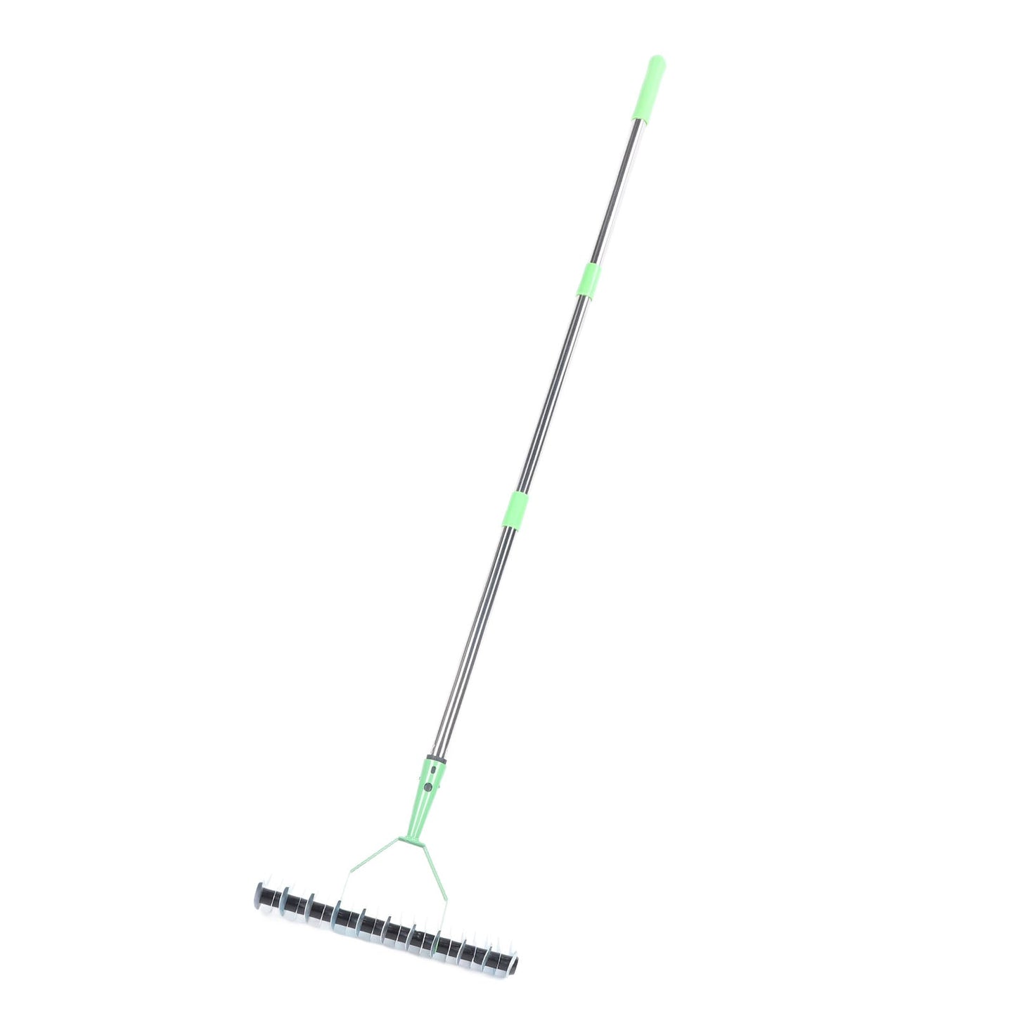 Thatch Rake with Stainless Steel Tines and Extended 52.8 Inch Reach, 3-Section Handle