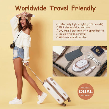 Compact Electric Iron with Foldable Handle and Dual Ironing Modes