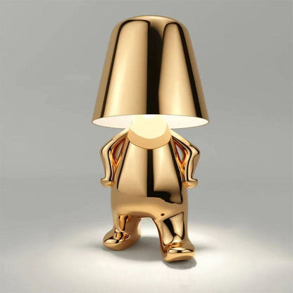 Rechargeable Table Lamp with Integrated LED Bulb and Metal Base, 30cm Height