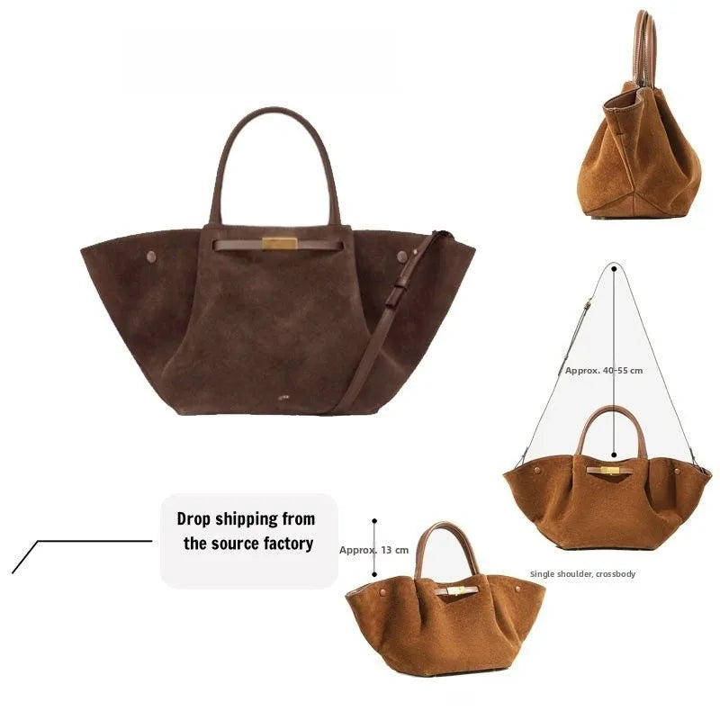 Luna Suede Wings Leather Tote