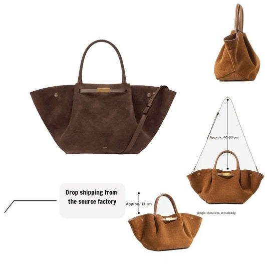 Luna Suede Wings Leather Tote
