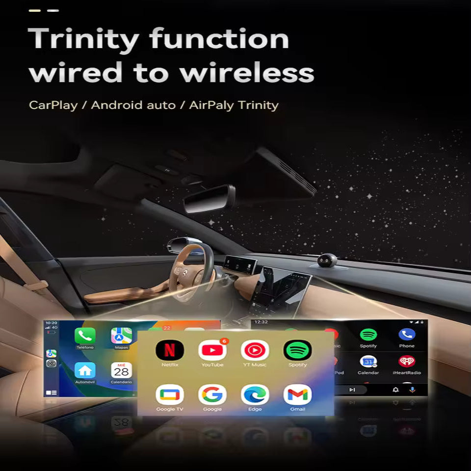 Wireless Car Adapter with Screen Mirroring and Auto Reconnection
