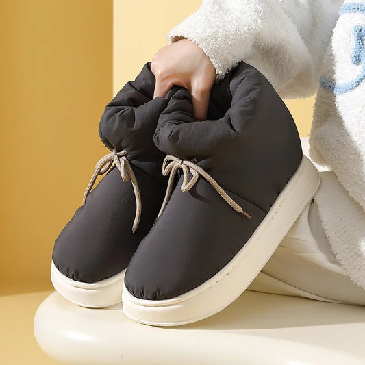 Lace-up Plush Booties