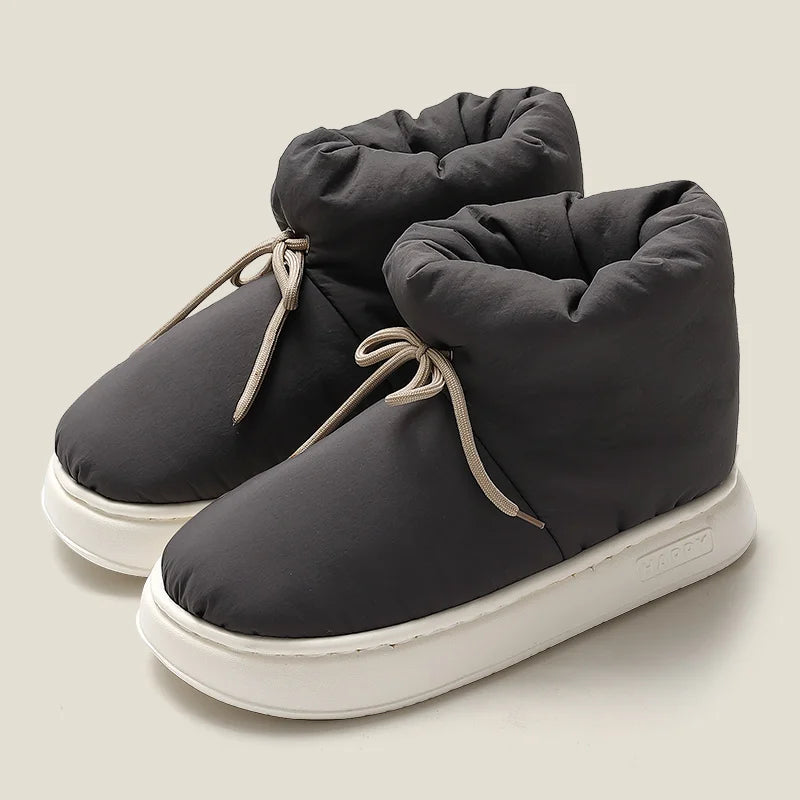 Lace-up Plush Booties