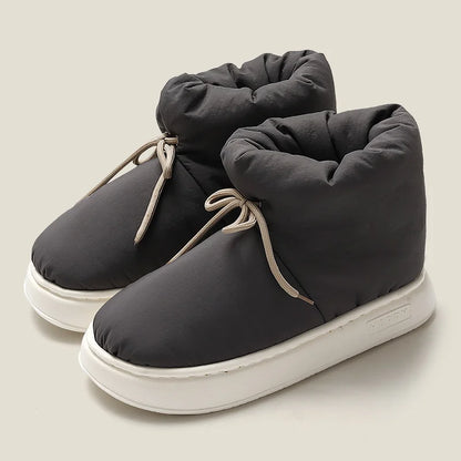 Lace-up Plush Booties