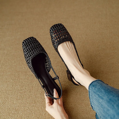Connie Woven Leather Heels