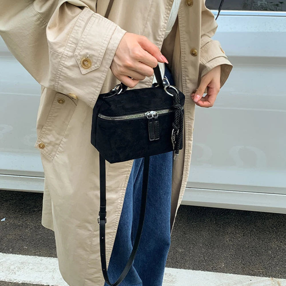 Luna Faux Suede Box Bag