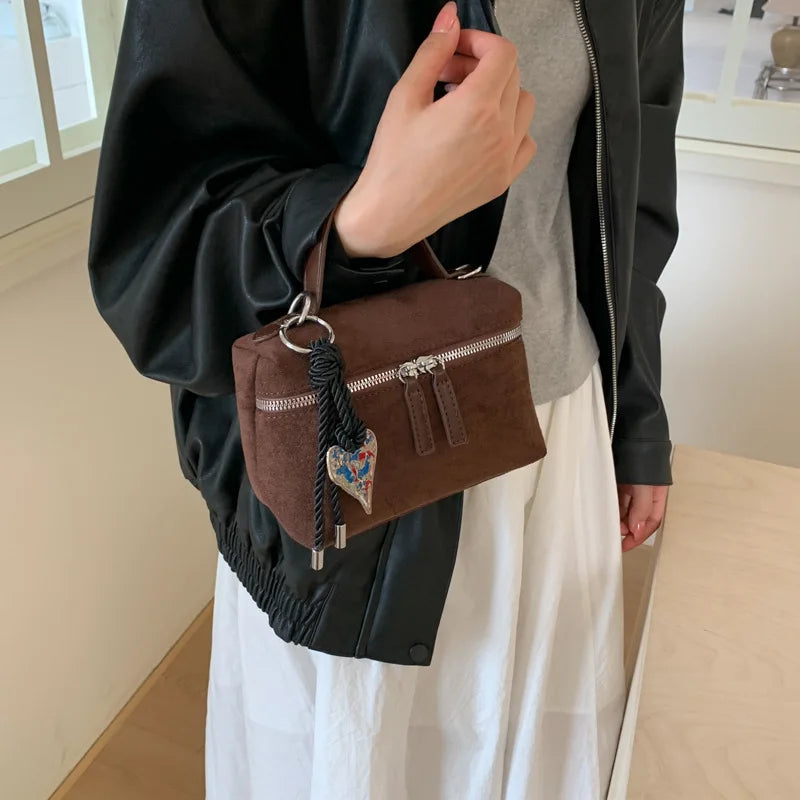 Luna Faux Suede Box Bag