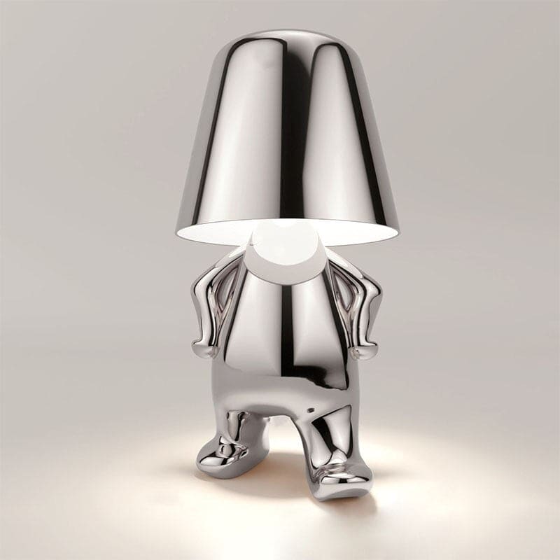 Rechargeable Table Lamp with Integrated LED Bulb and Metal Base, 30cm Height
