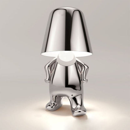 Rechargeable Table Lamp with Integrated LED Bulb and Metal Base, 30cm Height