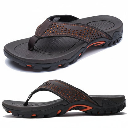 Men's Orthopedic Sandals with Contoured Arch Support and Water Resistant Nubuck, Wide Platform