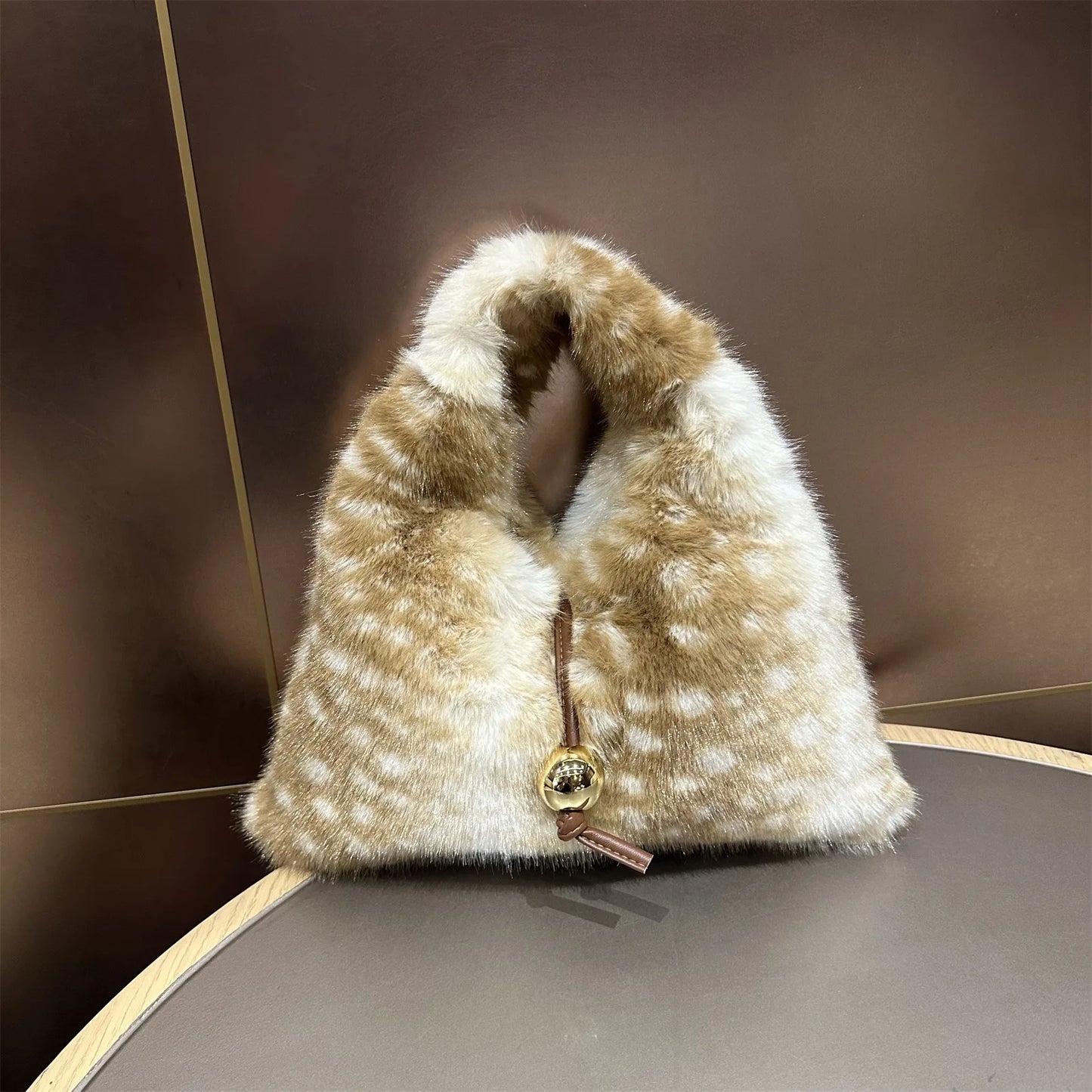 Luna Deer Pattern Faux Fur Bag