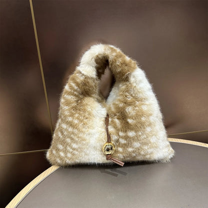 Luna Deer Pattern Faux Fur Bag