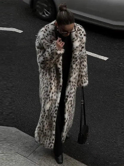 Leopard Faux Fur Trench