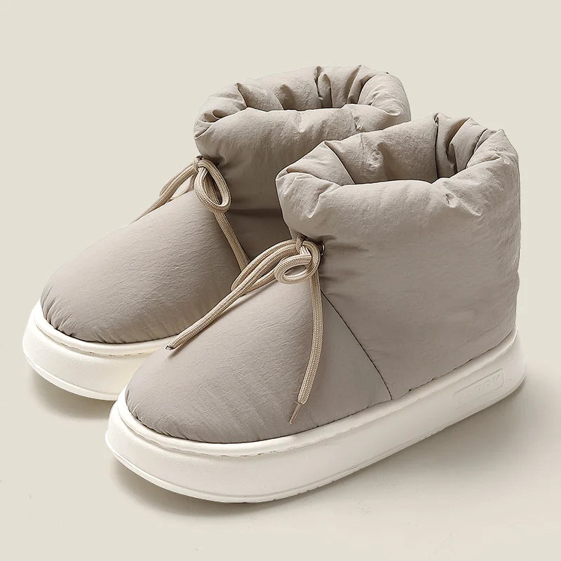 Lace-up Plush Booties