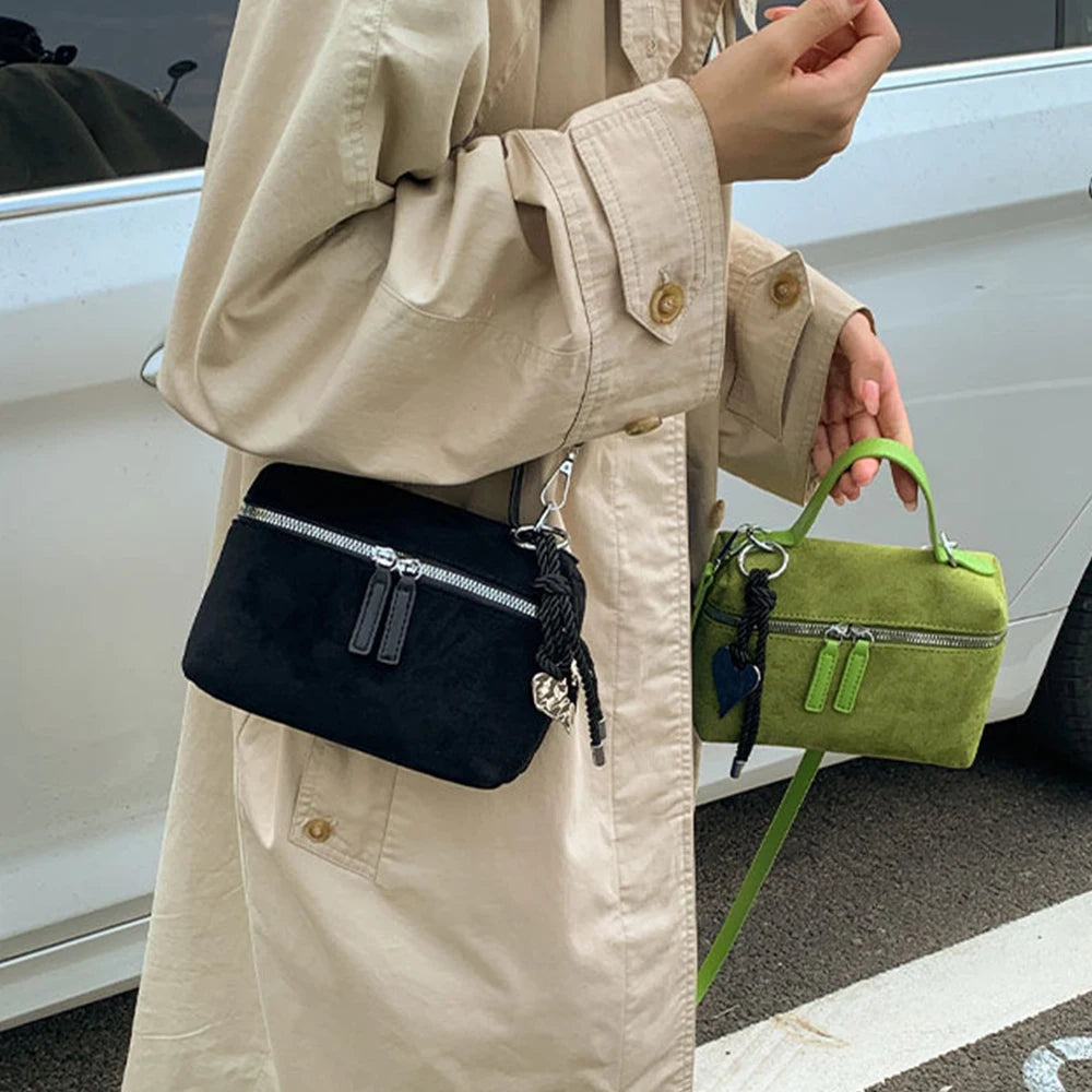 Luna Faux Suede Box Bag