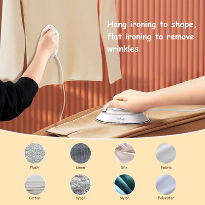 Compact Electric Iron with Foldable Handle and Dual Ironing Modes
