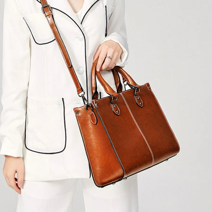 Bella Genuine Leather Crossbody Tote
